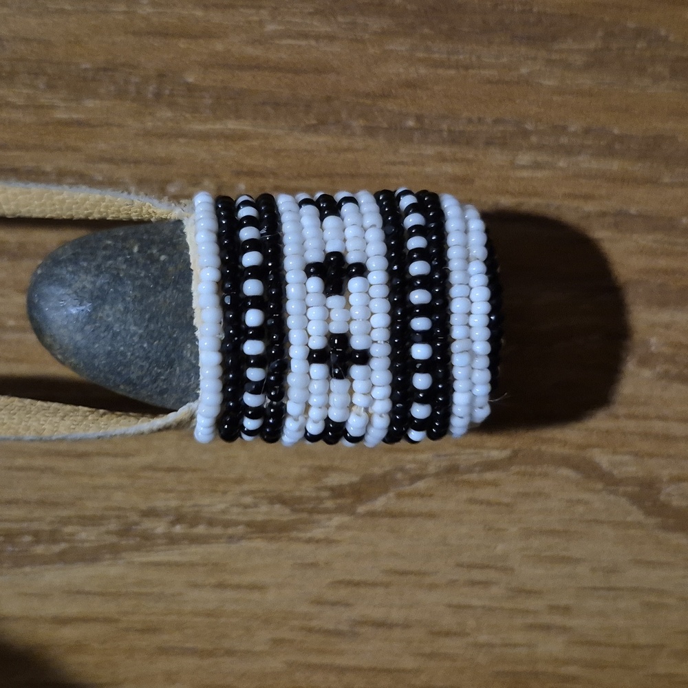 Native American Unique Beaded Pendant With Stone Good Medicine
